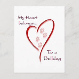 Bulldog Heart Belongs Postkarte
