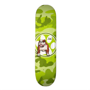 Bulldog; hellgrüne Camouflage, Tarnung Skateboard