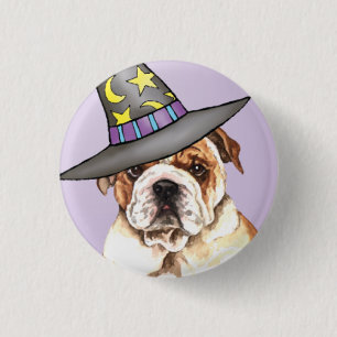 Bulldog Hexe Button