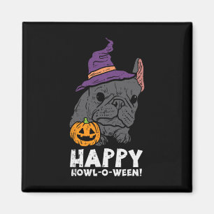 Bulldog Hexe Happy Howl O Wen Fun Halloween Hund Magnet