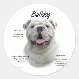 Bulldog-History-Design Runder Aufkleber