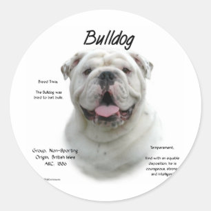 Bulldog-History-Design Runder Aufkleber