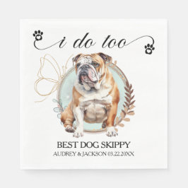 Bulldog Hochzeit von Napkins mit Hunds-Foto Serviette