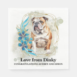 Bulldog Hochzeit von Napkins mit Hunds-Foto Serviette