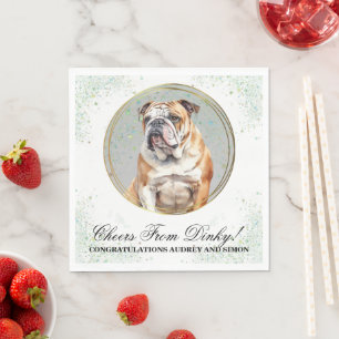 Bulldog Hochzeit von Napkins mit Hunds-Foto Serviette