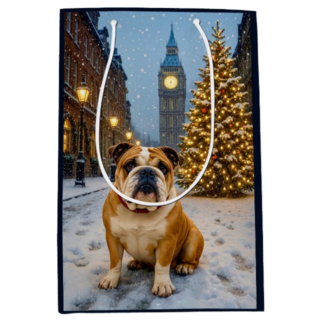 Bulldog Holiday  Mittlere Geschenktüte (Vorderseite)