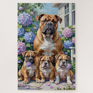 Bulldog-Hortensien-Gartenkunst Puzzle