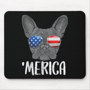 Bulldog-Hund 4. Juli Amerikanische Flagge 1 Mousepad