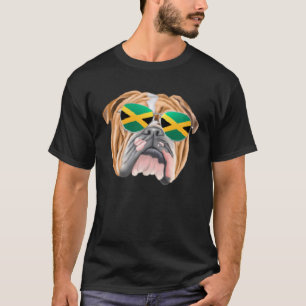 Bulldog-Hund auf Jamaica Pocket T-Shirt