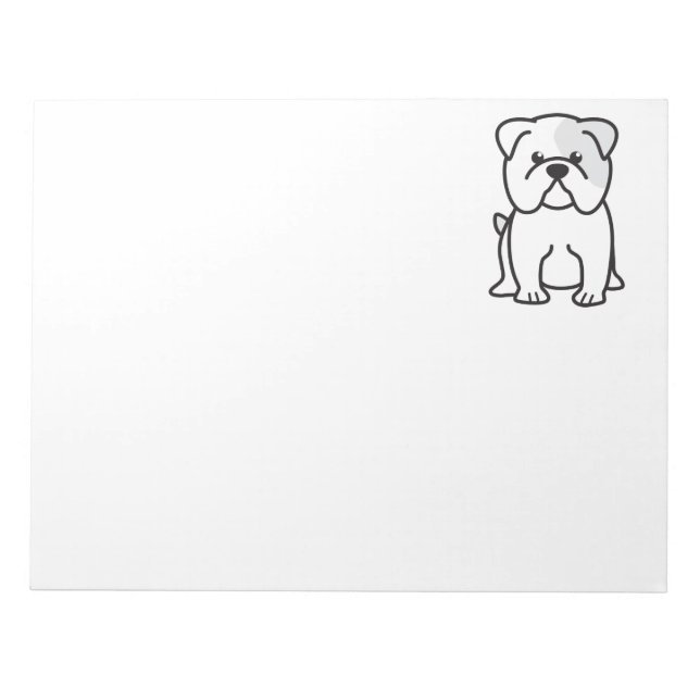Bulldog-Hund-Cartoon Notizblock (Vorderseite)