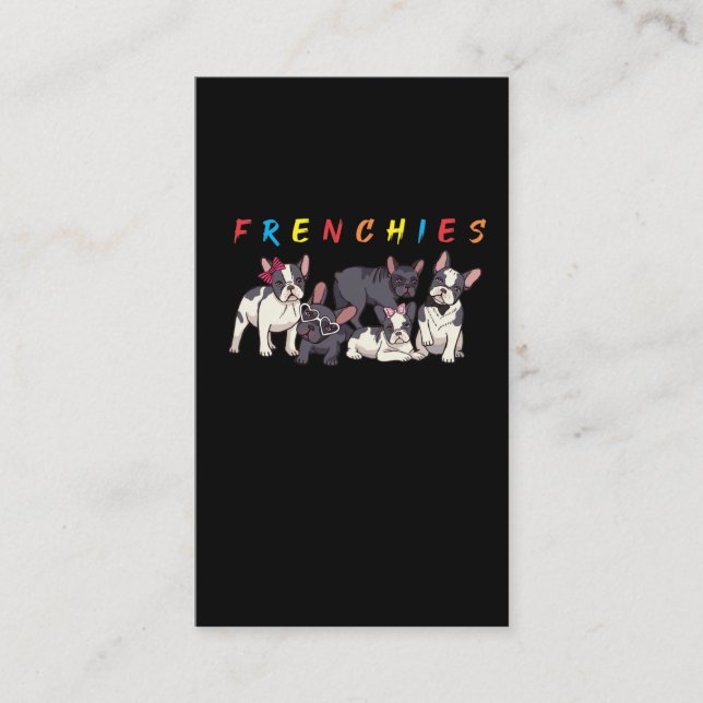 Bulldog Hund Crew Hair Bow und Sonnenbrille Visitenkarte (Vorderseite)