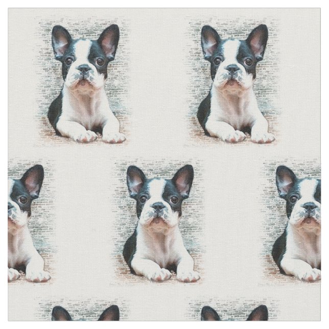 Bulldog-Hund Custom Fabric Stoff (Nahaufnahme)