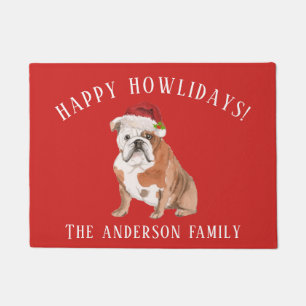 Bulldog Hund Happy Howlidays Weihnachten Fußmatte