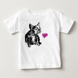 Bulldog Hund Herz Zeichnend Kleinkind Pullover Hoo