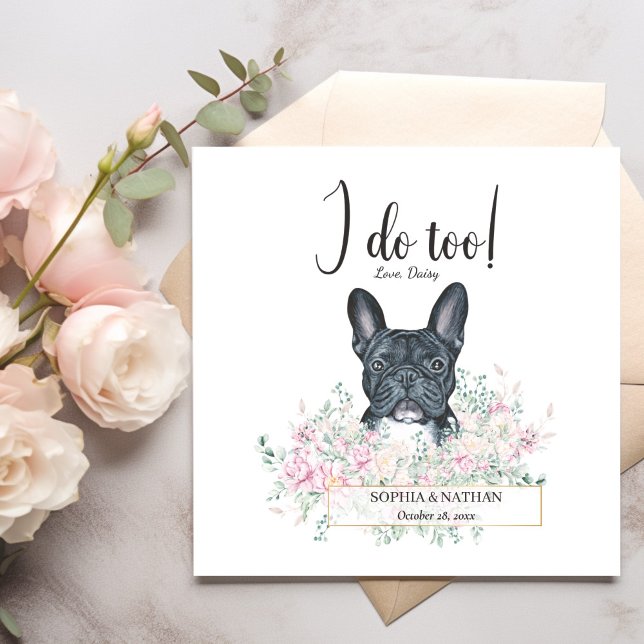 Bulldog-Hund Hochzeitcocktail Napkins Serviette (Von Creator hochgeladen)
