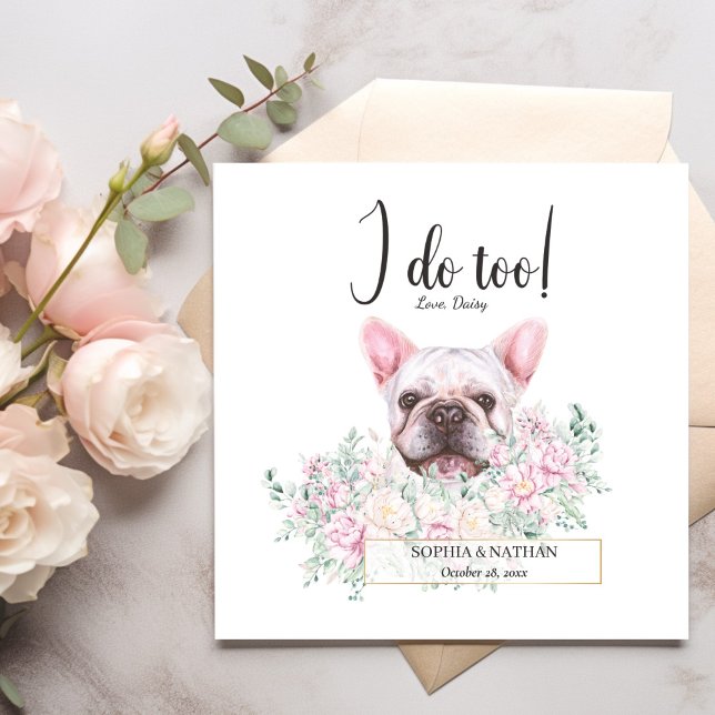 Bulldog-Hund Hochzeitcocktail Napkins Serviette (Von Creator hochgeladen)