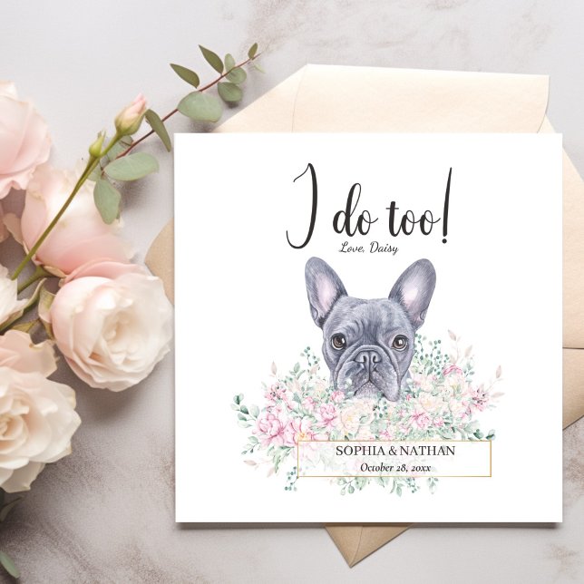 Bulldog-Hund Hochzeitcocktail Napkins Serviette (Von Creator hochgeladen)