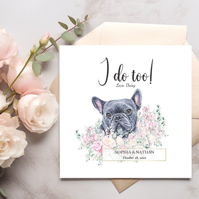 Bulldog-Hund Hochzeitcocktail Napkins Serviette (Von Creator hochgeladen)