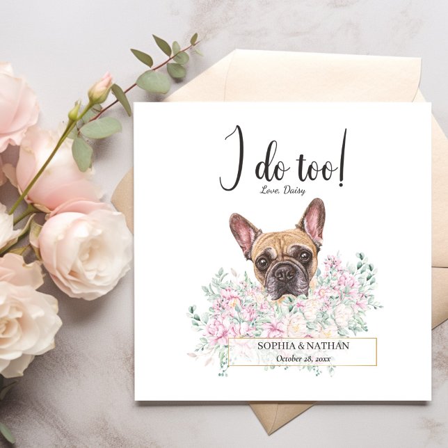 Bulldog-Hund Hochzeitcocktail Napkins Serviette (Von Creator hochgeladen)