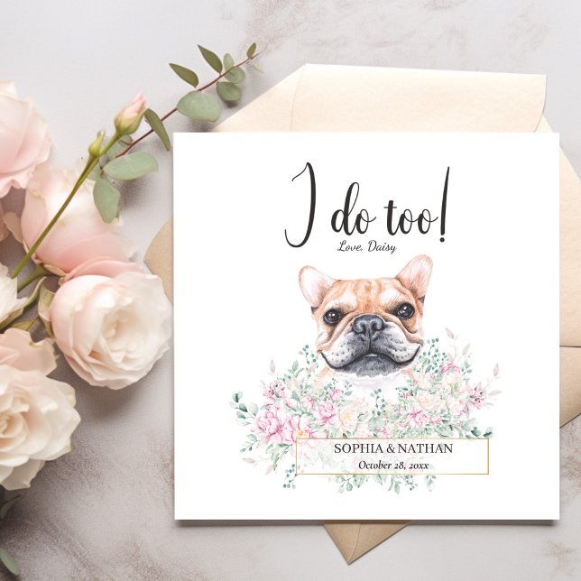 Bulldog-Hund Hochzeitcocktail Napkins Serviette (Von Creator hochgeladen)