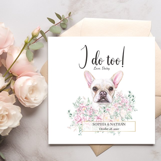Bulldog-Hund Hochzeitcocktail Napkins Serviette (Von Creator hochgeladen)