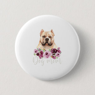 Bulldog Hund Mama Floral Bully Mama Button