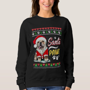 Bulldog Hund Santa Paws T-Shirts Frohe Weihnachten