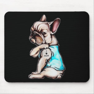 Bulldog Hund Tattoo I Liebe Mama Mütter Tag L Mousepad