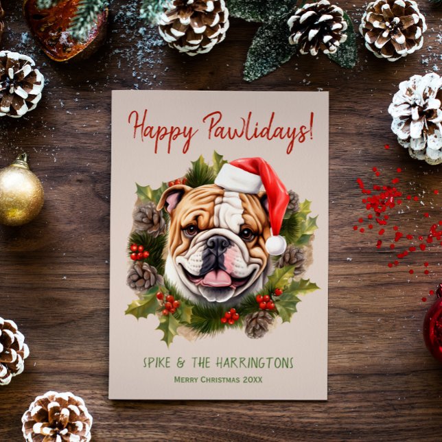 Bulldog Hund Weihnachten glücklich Pawlidays Urlau (Von Creator hochgeladen)