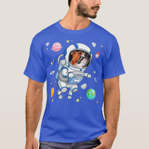 Bulldog Hunde Astronaut in der Raumgalaxie Mädchen T-Shirt