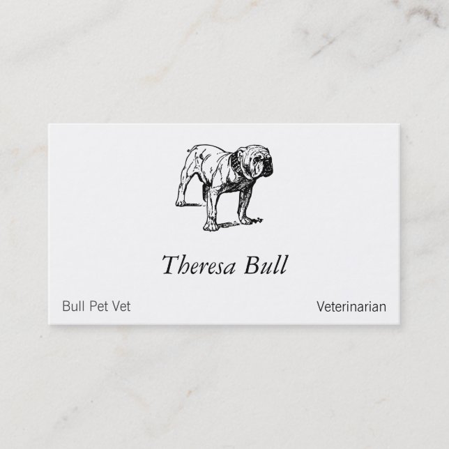 Bulldog-Hunde-Geschäft Visitenkarte (Vorderseite)