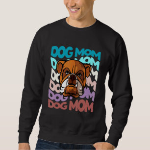 Bulldog-Hundemama Retro Vintage Hund Mama Sweatshirt