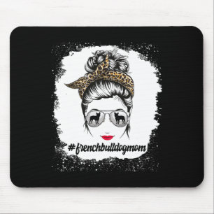 Bulldog-Hundemutter gebleichtes unordentliches Dut Mousepad