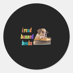 Bulldog I lese verbotene Bücher Runder Aufkleber