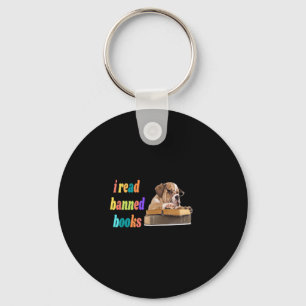 Bulldog I lese verbotene Bücher Schlüsselanhänger