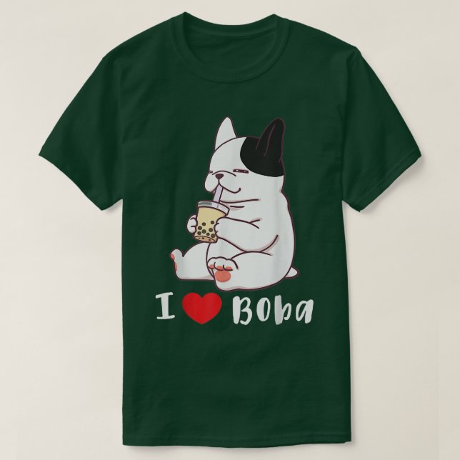 Bulldog-I-Liebe Boba Bubble Milk Tee Dog Cut (Design vorne)