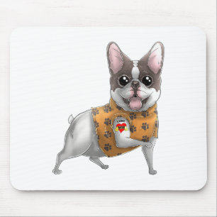 Bulldog I Liebe Mama Tattoo Hundeshirt Mütter Mousepad