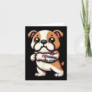 Bulldog I Liebe Oma Funny Dog Tattoo Karte