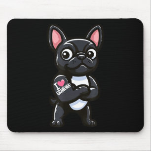 Bulldog I Liebe Oma Funny Dog Tattoo Mousepad