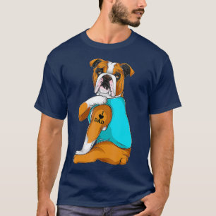 Bulldog I Liebe Vater Tattoo Apparel Dog T-Shirt