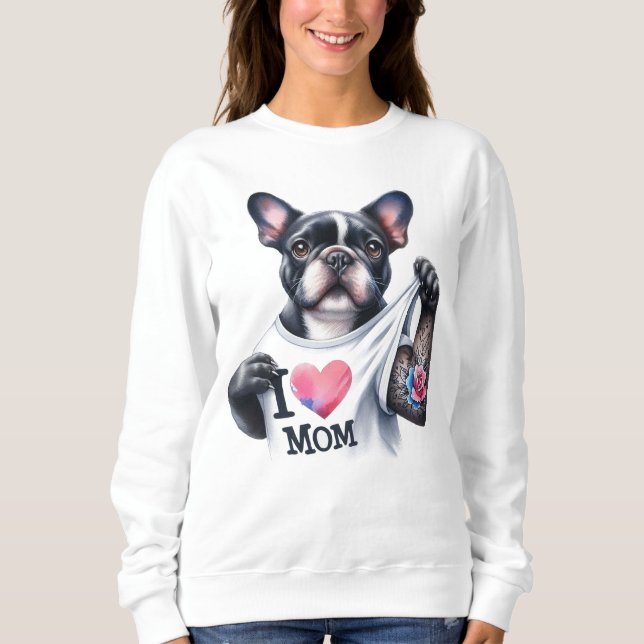 Bulldog I 💗 Mama TShirt (Vorderseite)