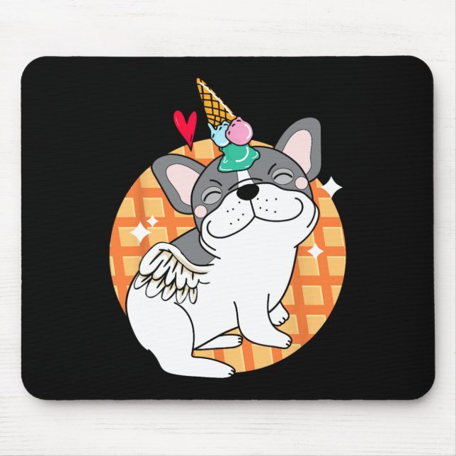 Bulldog Ice Creme Frenchie Geburtstag Mousepad (Vorne)