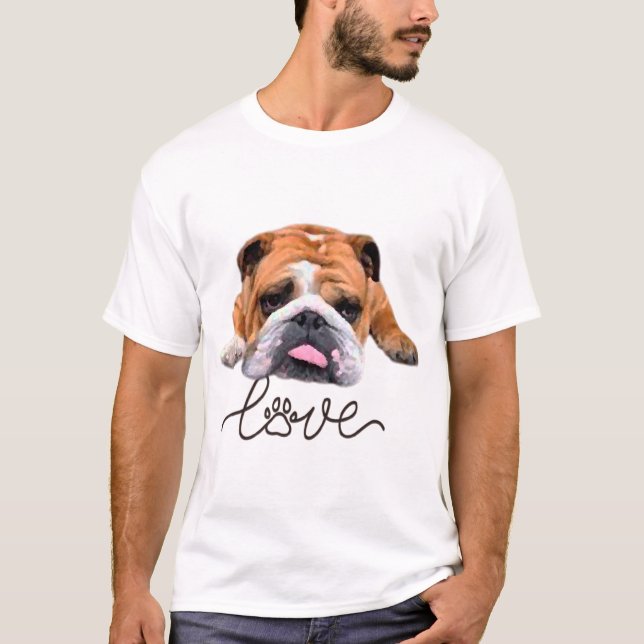 Bulldog, Illustration T-Shirt (Vorderseite)