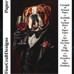 Bulldog im Smoking & Fliege & Wein CR8 Craft Papie