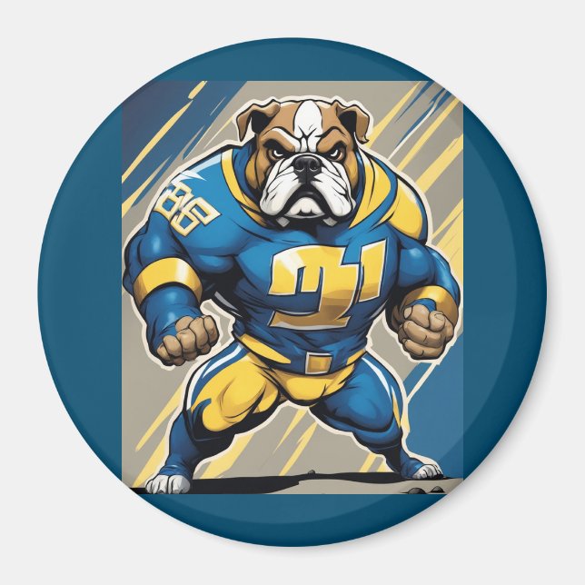 Bulldog in Chargers Colors Magnet (Vorne)