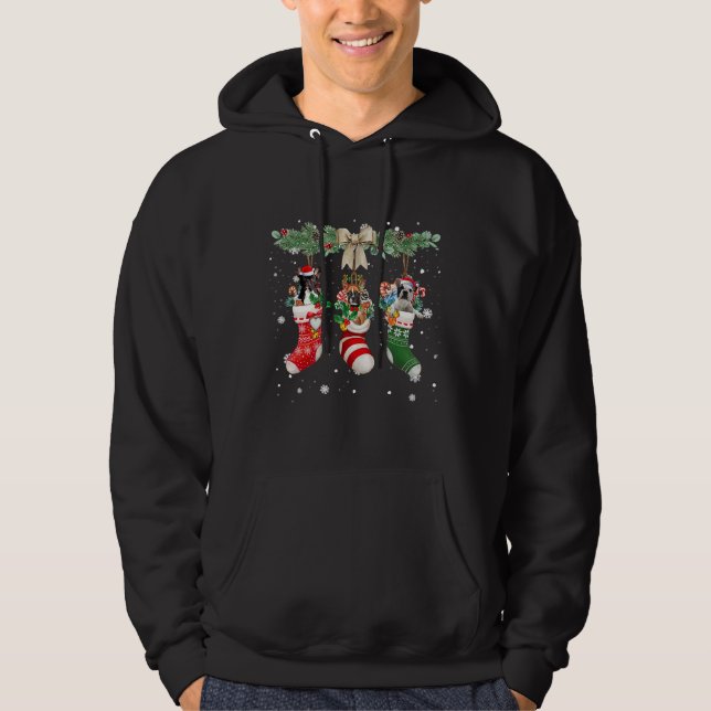 Bulldog in Christmas Socken Hoodie (Vorderseite)