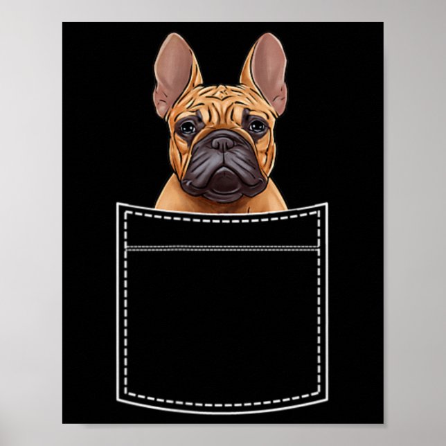 Bulldog in der Brust-Pocket-Frenchie Poster (Vorne)