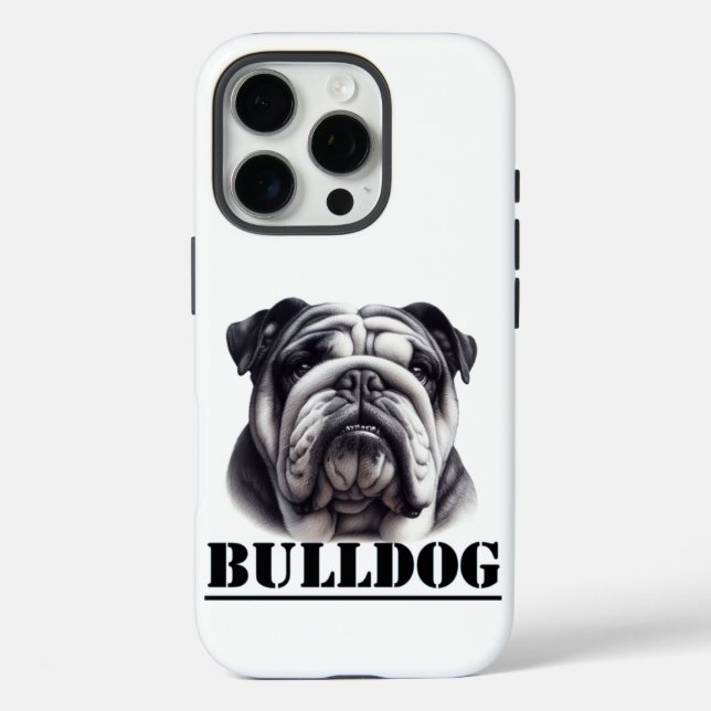 Bulldog in Schwarz und Weiß Case-Mate iPhone Hülle (Rückseite)