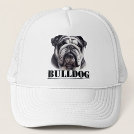 Bulldog in Schwarz und Weiß Truckerkappe