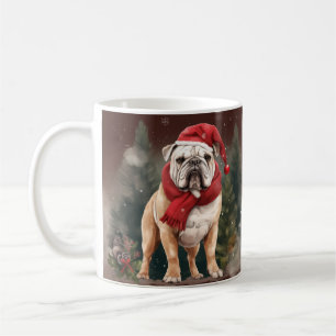 Bulldog in Snow Christmas Kaffeetasse